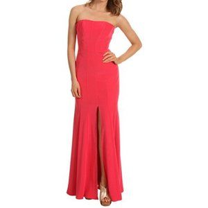 ABS Strapless Slit-Front Gown